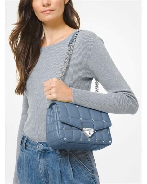 michael kors soho bag blue|soho quilted shoulder bag.